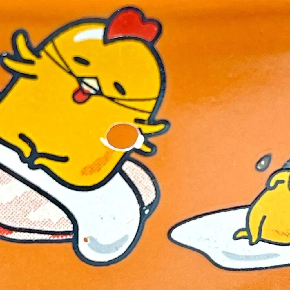 Sanrio Gudetama Japanese Top Ramen 20 oz Noodle/Rice Bowl w/ Silver Chopsticks